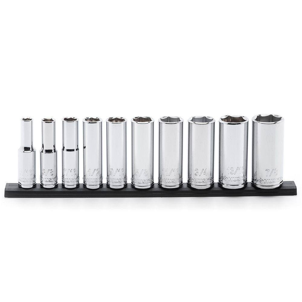 Husky 3/8 in. Drive Deep SAE Socket Set (10-Piece)