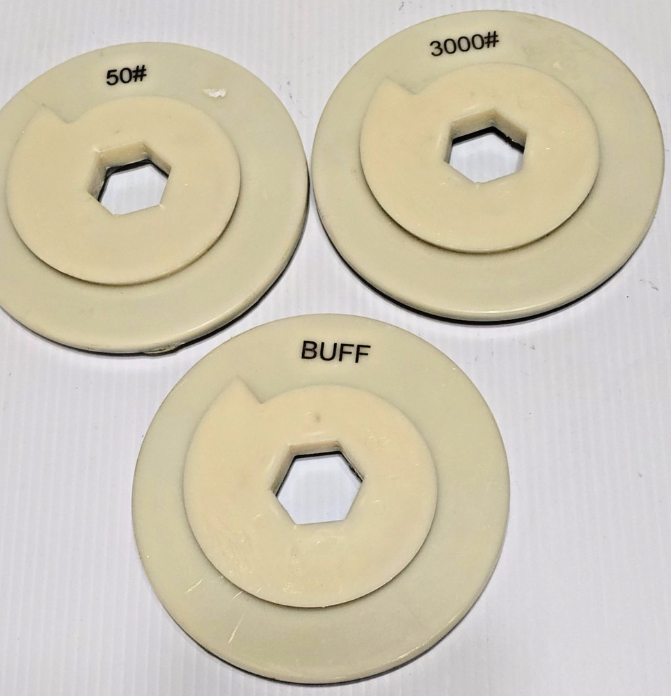 3 PC - #50, #3000 & BUFF Snail Lock Polishing Disc