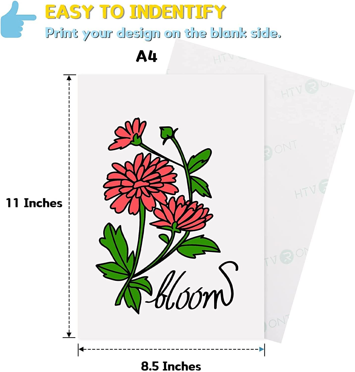 50Pack Heat Transfer Paper for Dark T Shirts 8.5x11" Iron on Transfer Paper