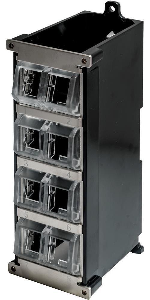 8 Port DIN Rail Mountable Keystone Patch Panel, Unloaded - XDIN8