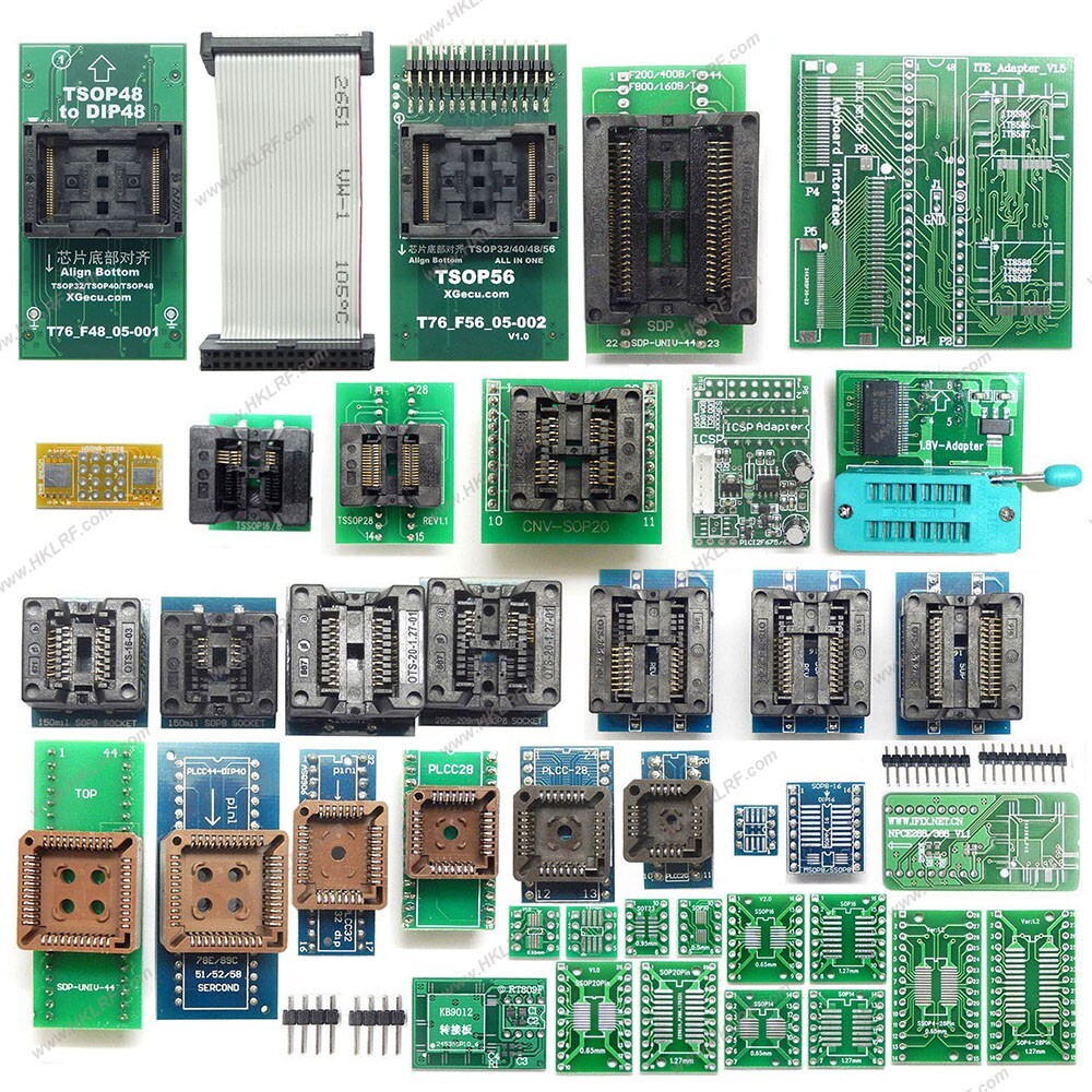 T76 Programmer+49 Adapters Support Eprom ISP BGA Socket Tester Clip Socket XGecu