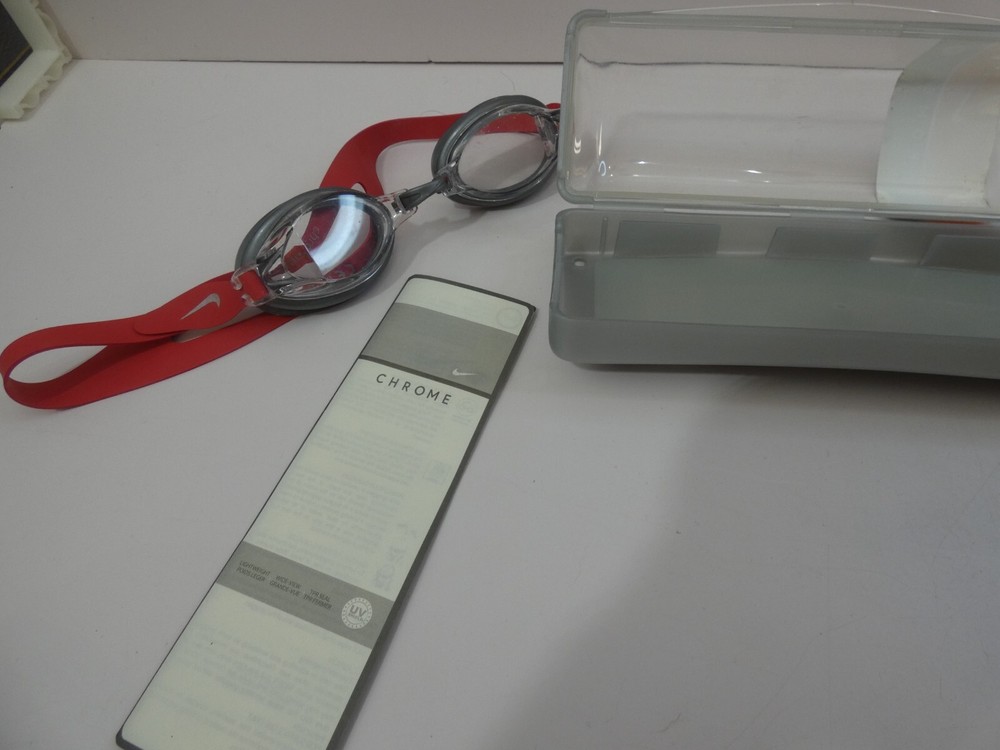 Nike Training Chrome Red Swimming Goggles Adjustable 2007