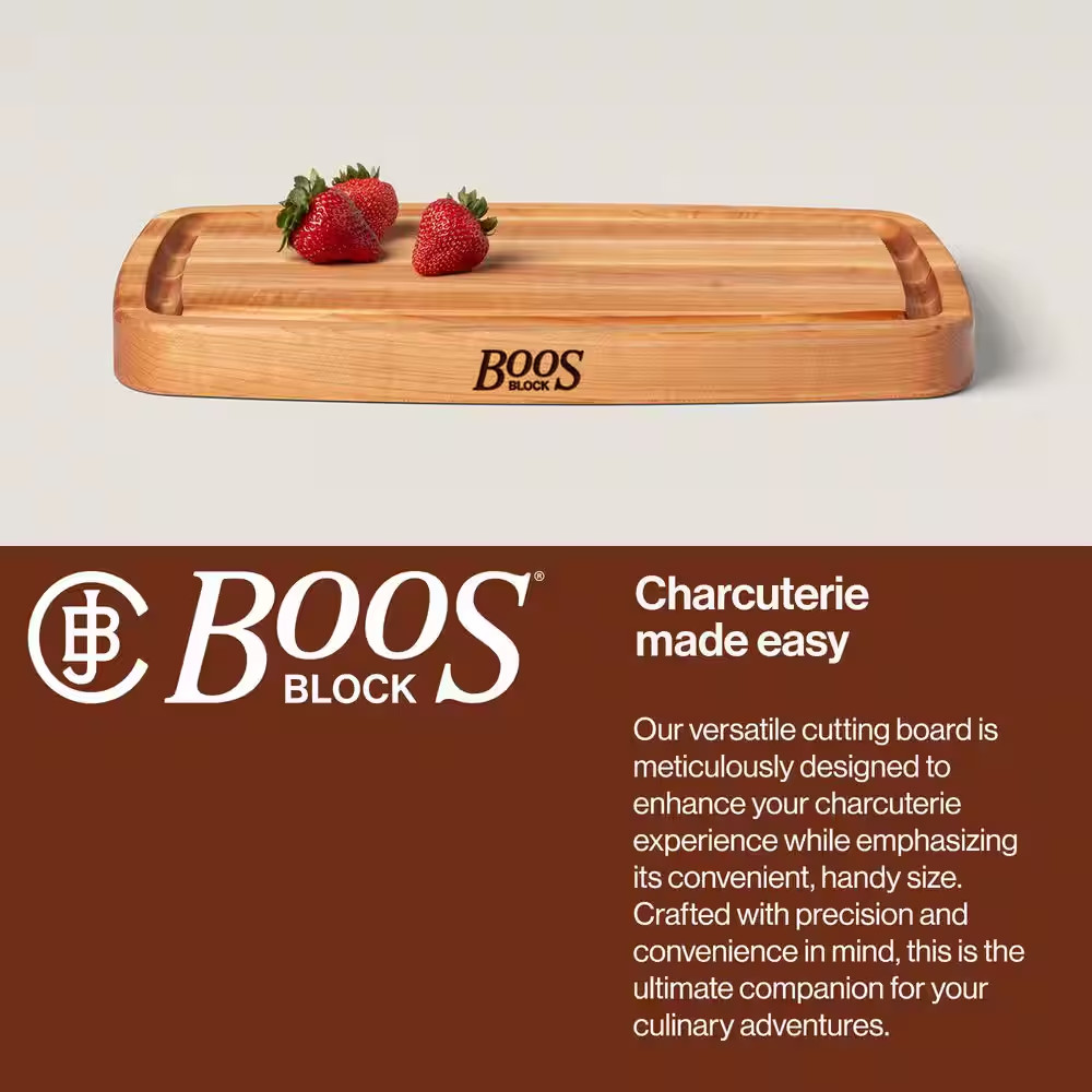18 In. X 11 In. Rectangular Wooden Edge Grain Cutting Board