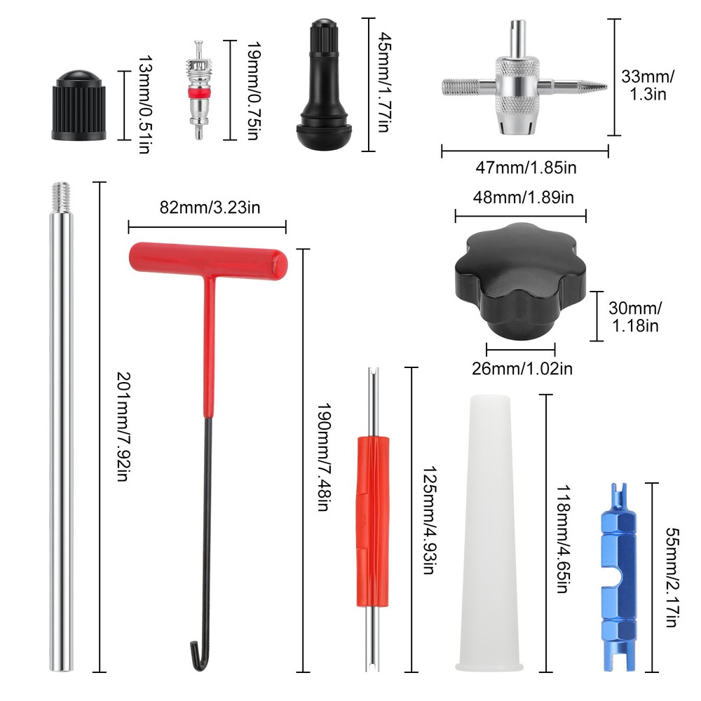 Tire Valve Stem Core Replacement Tool Kit TR413 Valve Core Remover Installer Set
