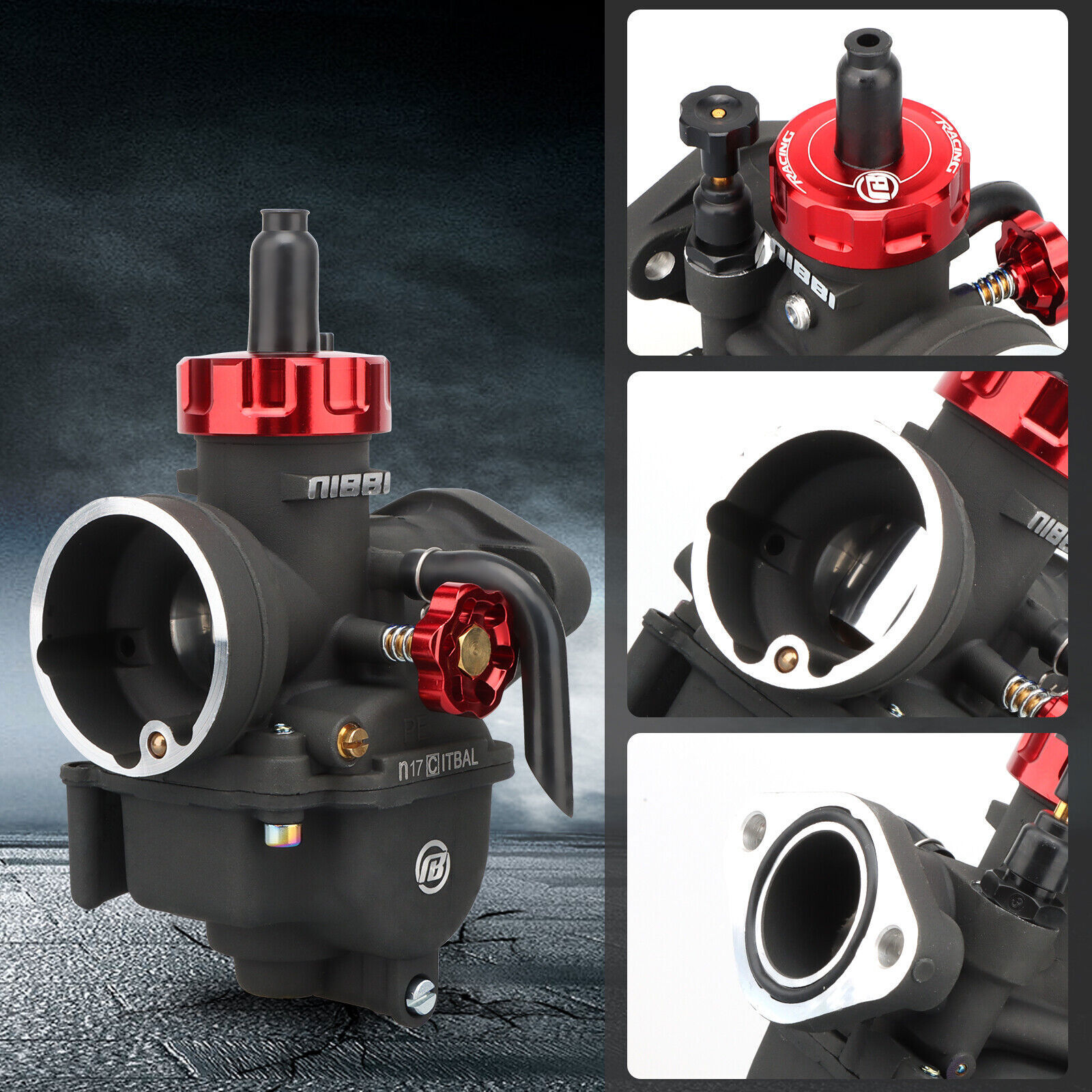 NIBBI PE17mm Flange Racing Carburetor Fits Honda XR75 XR80 XR80R CRF80F EZ90 Cub
