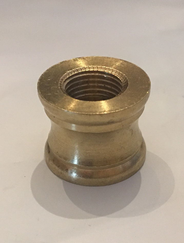 New Unfinished Brass Neck Coupling 1/8F x 1/4F (3/8" x 1/2" lamp pipe) Lamp Part