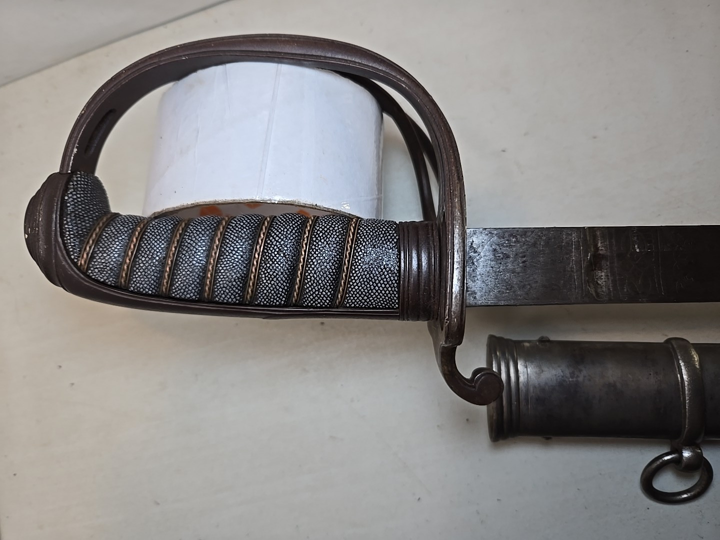 Pre-WWI British Pattern 1827 Volunteer Rifle Officers Sword w/Scabbard - Etched