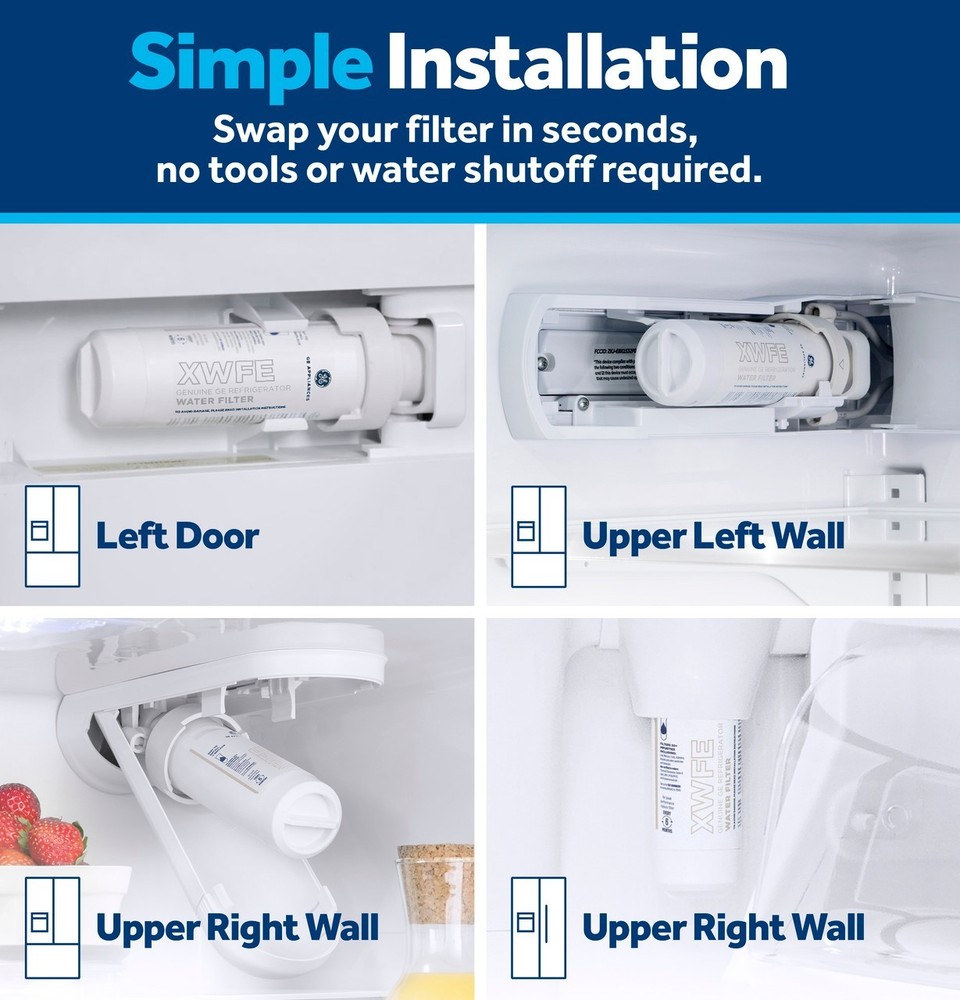 GE XWFE Refrigerator Water Filter, Genuine Replacement Filter