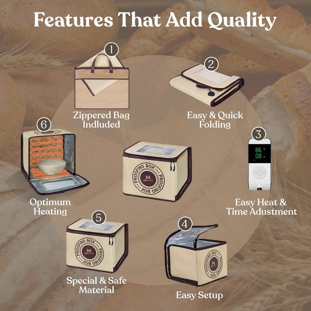 Bread Proofing Box – Bread Proofer, Dough Fermentation Box with Carry Bag, Sourd