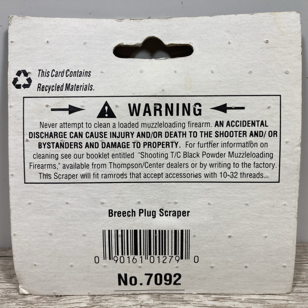 Thompson Center T/C Brass Muzzleloader Breech Plug Scraper 7092 12 Ga, .45 & Up