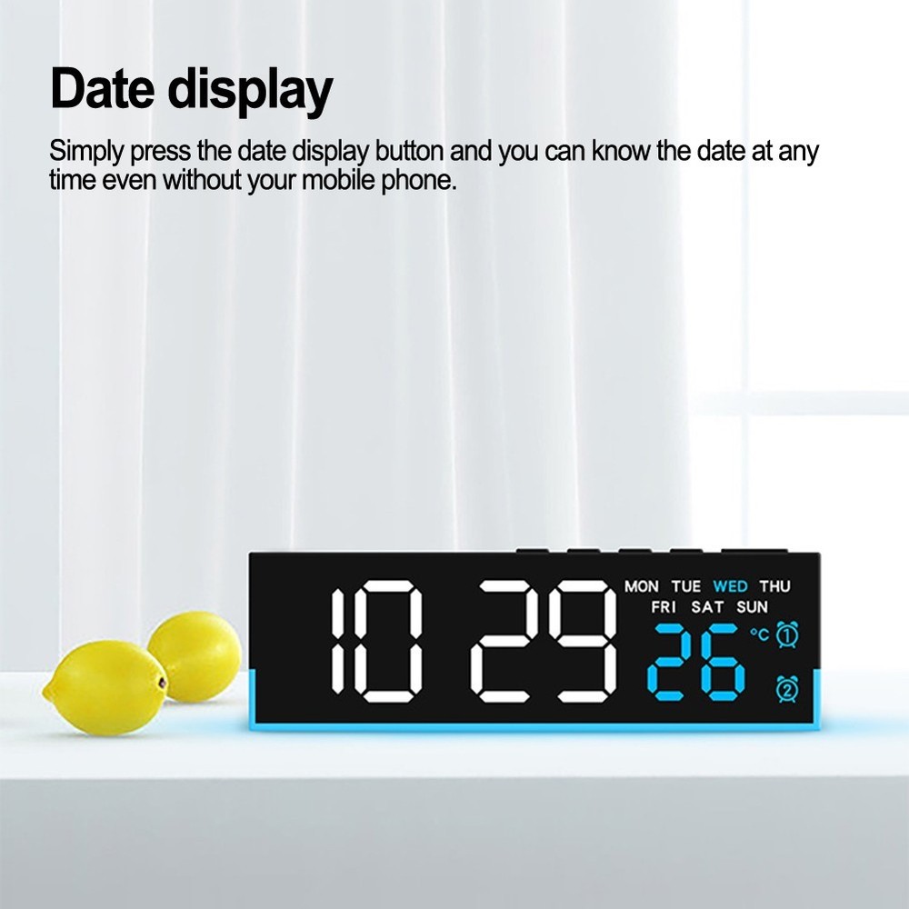 Daily Use Nighttime Alarm Clock Ambient Lighting Multi-functional Display