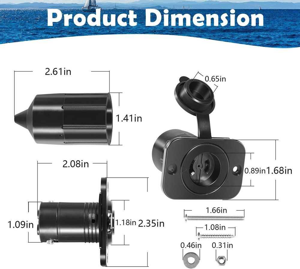 2126 Electric Socket 12V Downrigger For Scotty Depthpower Electric Downriggers