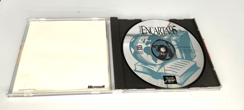 VINTAGE SOFTWARE ENCARTA 95 ENCYCLOPEDIA CD SOFTWARE WINDOWS 95 RM4-SW3