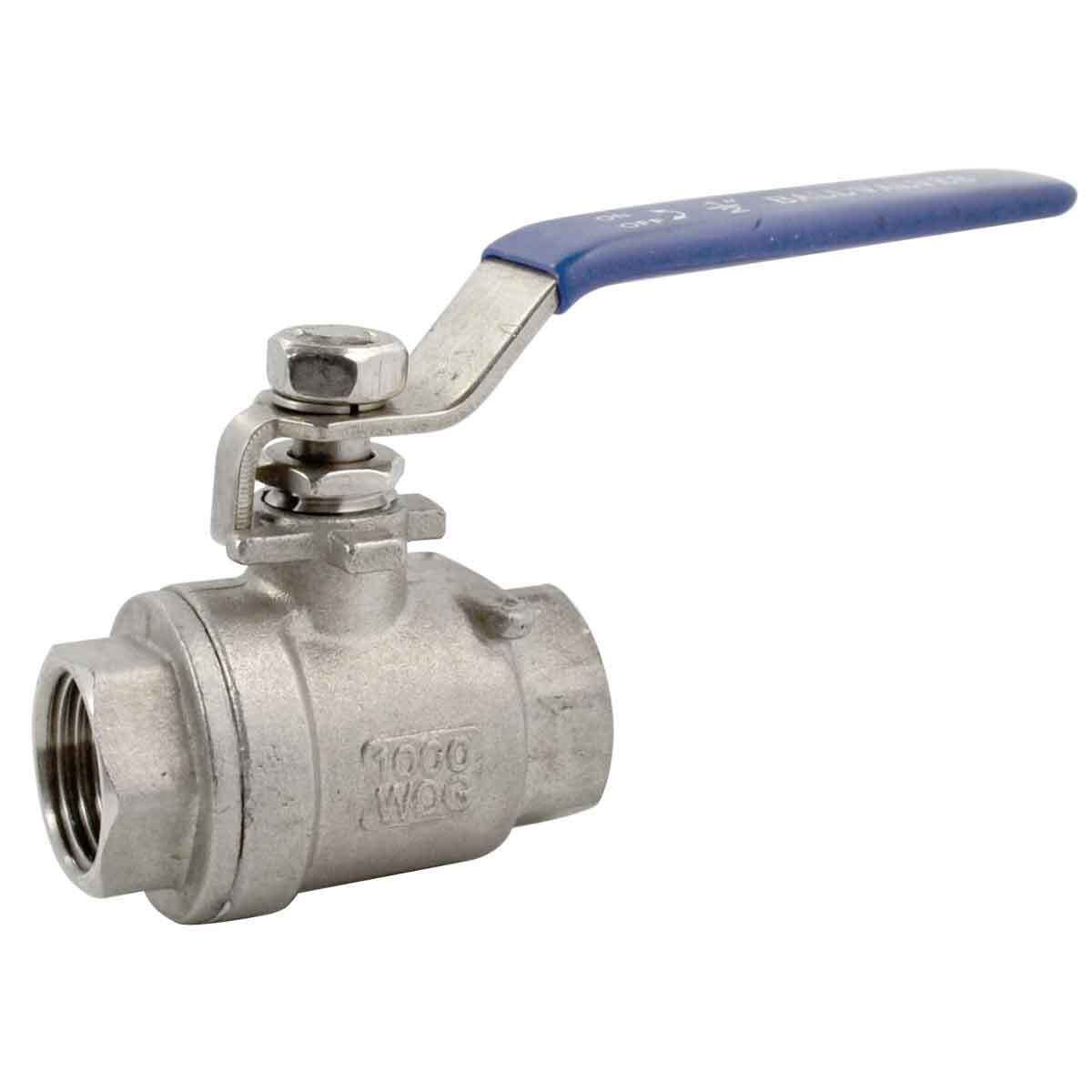 1/2 inch 1/2" Ball Valve,316 Stainless Steel Full Port,2-Piece, 1000WOG, 2Pack