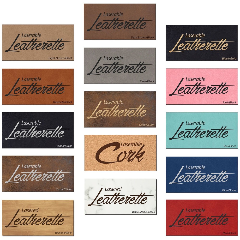 Leatherette sheets with adhesive backing mostly used for Most laser Engravers.