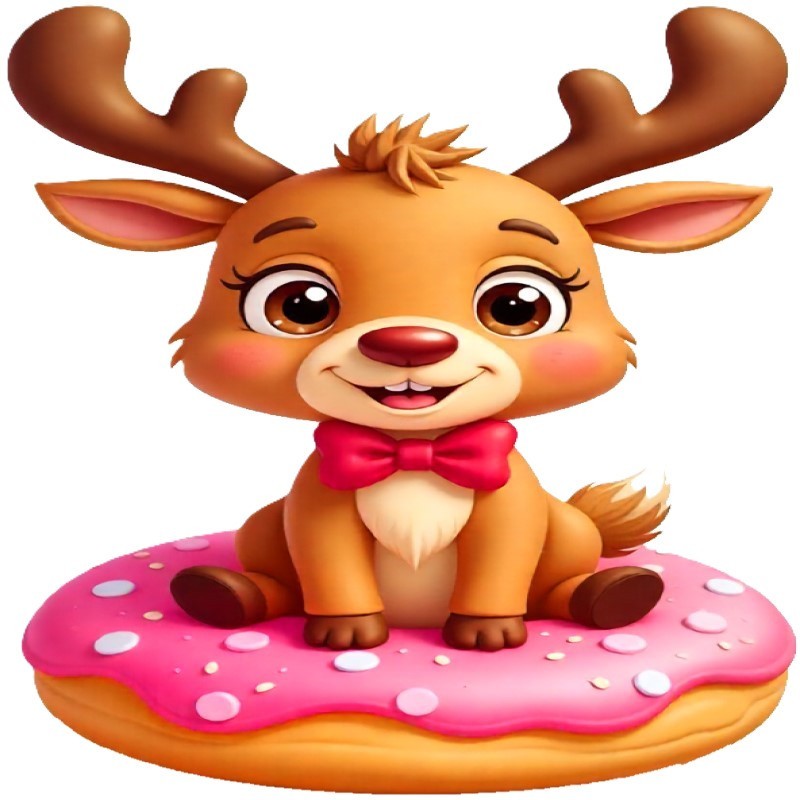 30 Custom Doughnut Reindeer Personalized Address Labels