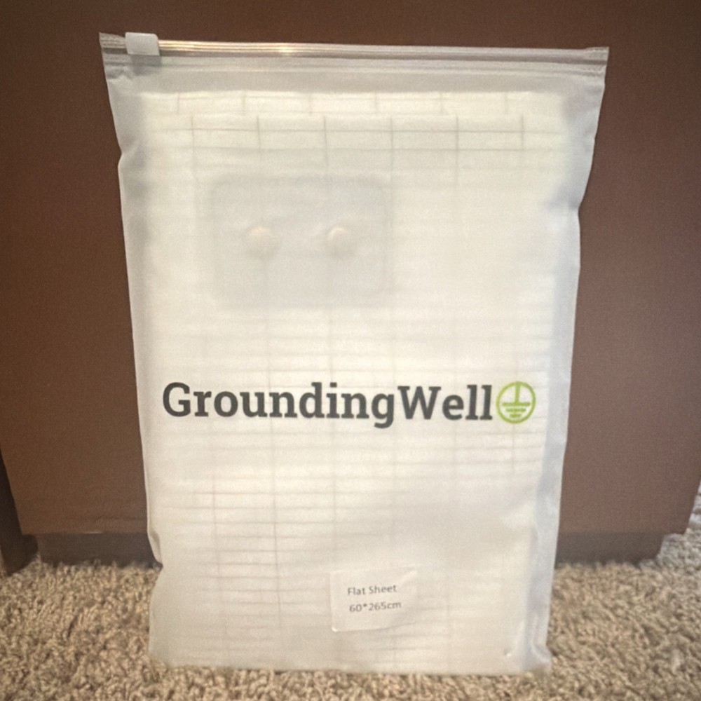 GroundingWell Flat Sheet 60 x 265cm White Grid Pattern Rectangular