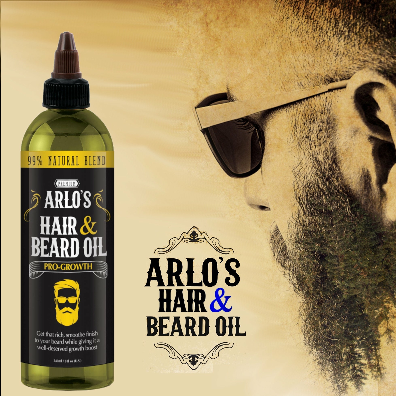 Arlo's Pro-Growth Hair and Beard Oil 8 oz.