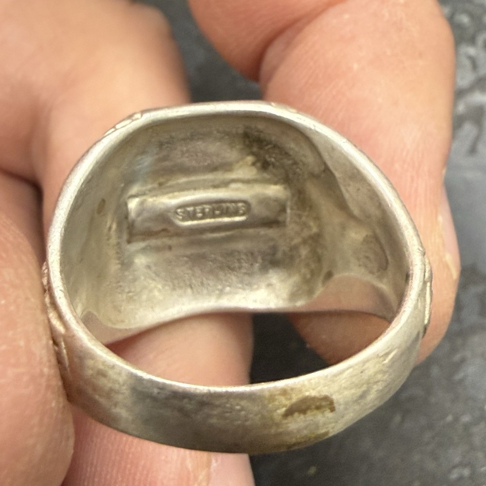 Original WWII Sterling Silver US Navy Ring Size 10.5