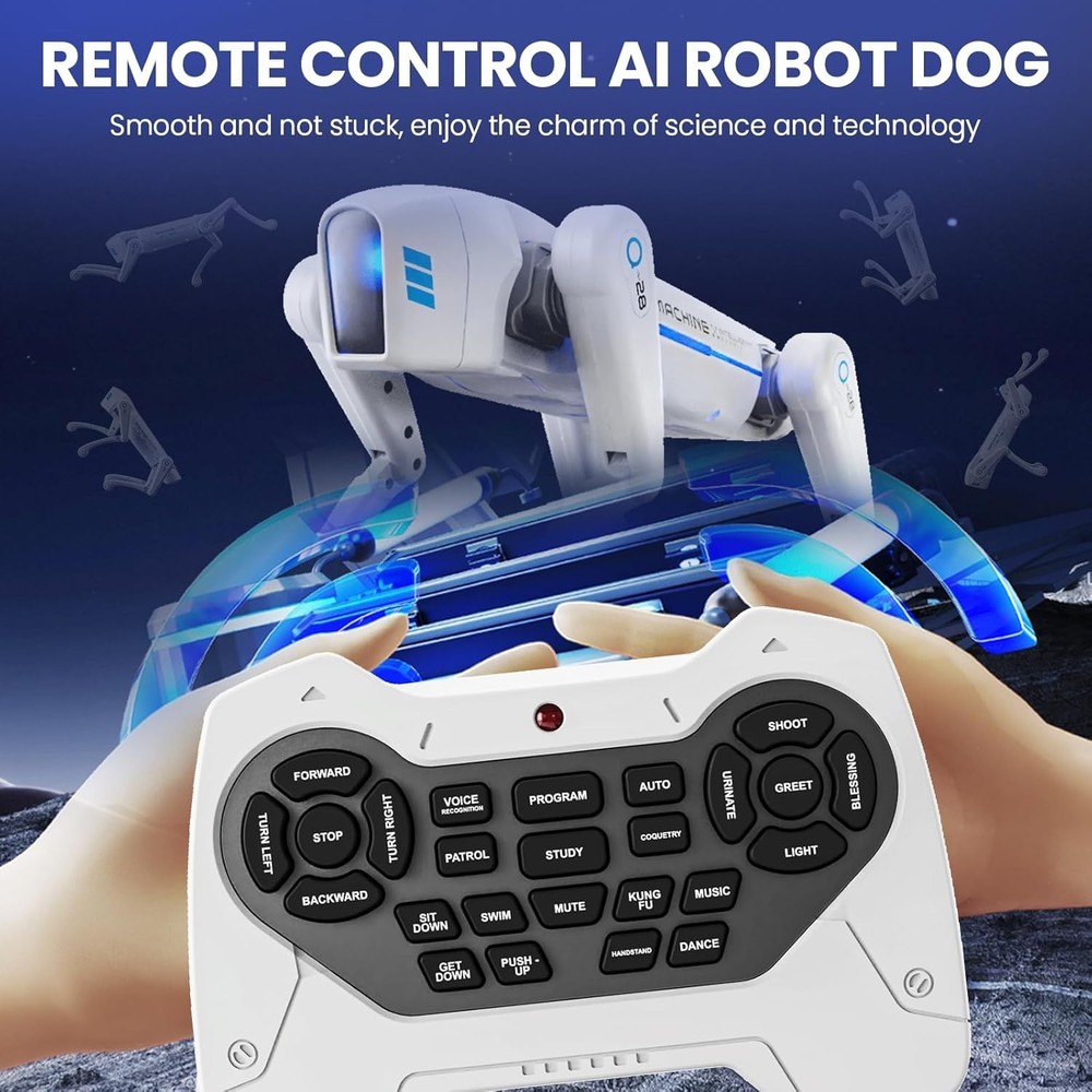 Smart Robot Dog Toy, Interactive STEM Robot Pet, Voice & Remote Control, App Pro