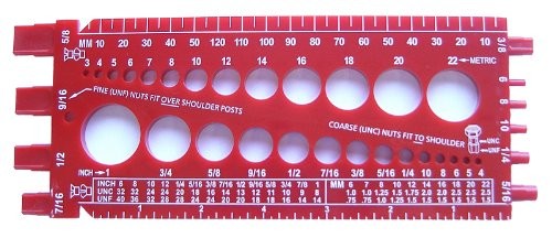 Stainlesstown Nut Bolt Thread Gauge () Red