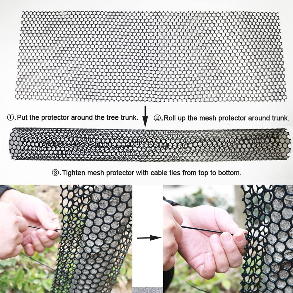 Mesh Tree Trunk Protectors 6 Pack 40 Inches Tree Bark Protector Guard with Zip