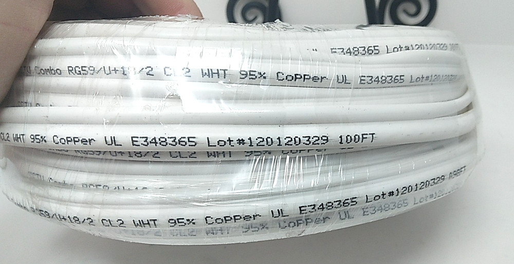 RG59/U BNC Premade Cable 100 ft-White