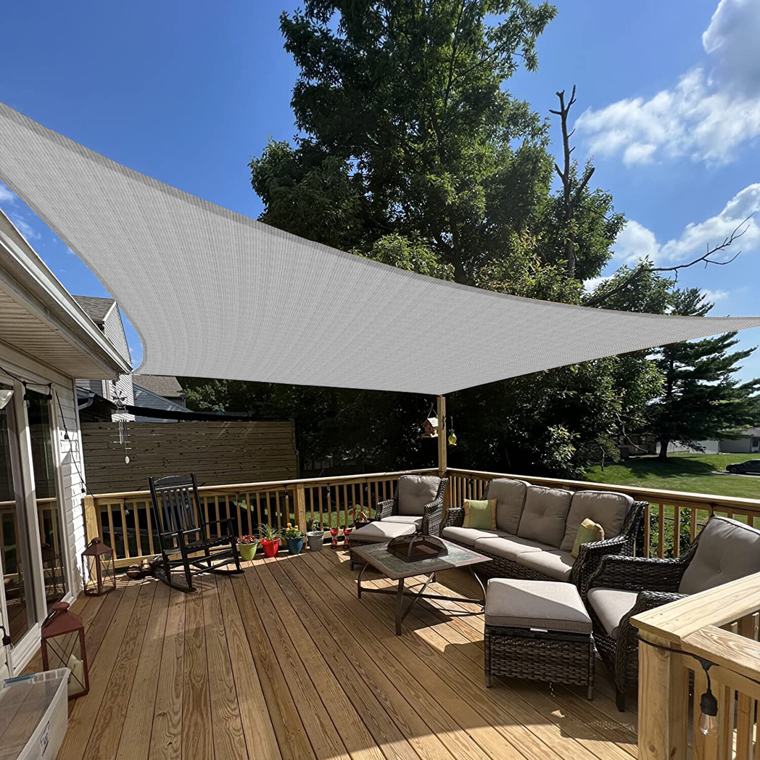 Rectangle Sun Shade Sail Outdoor Canopy Shelter Shade Cover