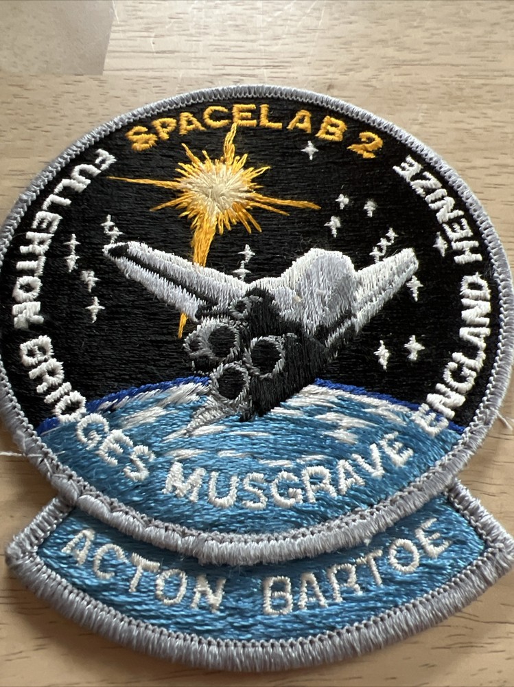 US NASA Space SHUTTLE Program Patch SPACELAB 2 ACTON BARTOE FULLERTON BRIDGES