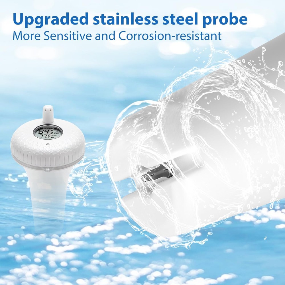 Wireless Floating Pool Thermometer Easy Read for Hot Tubs