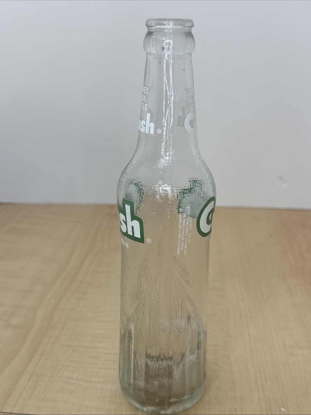 Vintage Orange Crush 10oz Money Back Bottle 1970s ACL Glass Evanston IL Soda