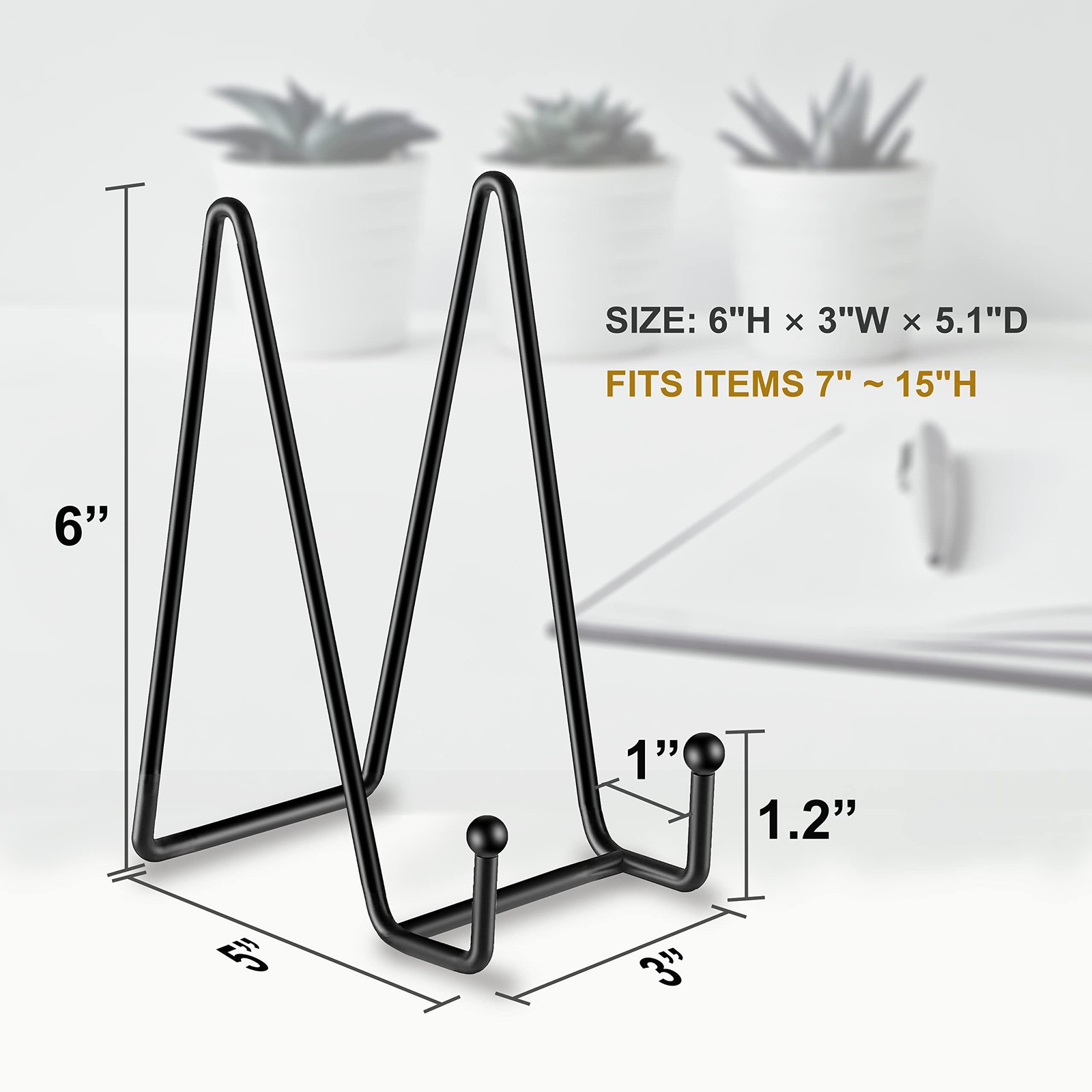 5 Pack 6 Inch Plate Stands for Display, Plate Holder Display Stands, Metal Fr...