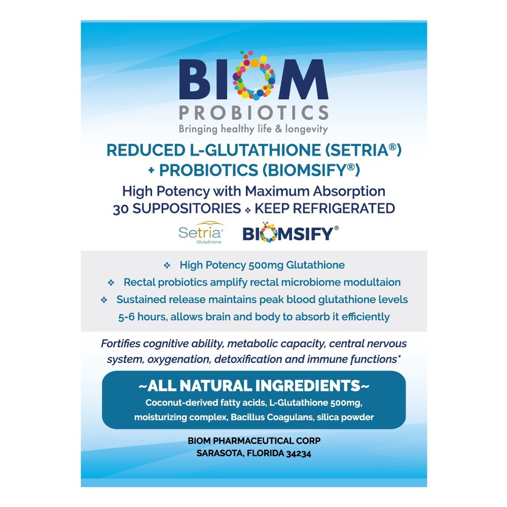 L-Glutathione + Probiotic Suppository (30 count)
