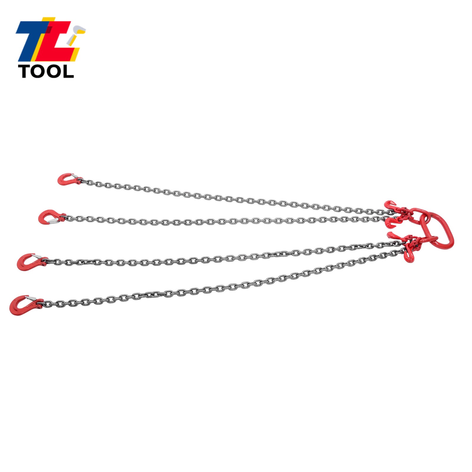 5 Ton 5/16 Inch x 5 Ft Lifting Chains G80 Chain Sling with 4 Leg Grab Hooks