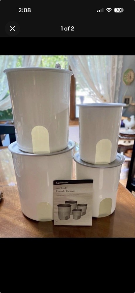 Tupperware 1 touch canister set Grey, New