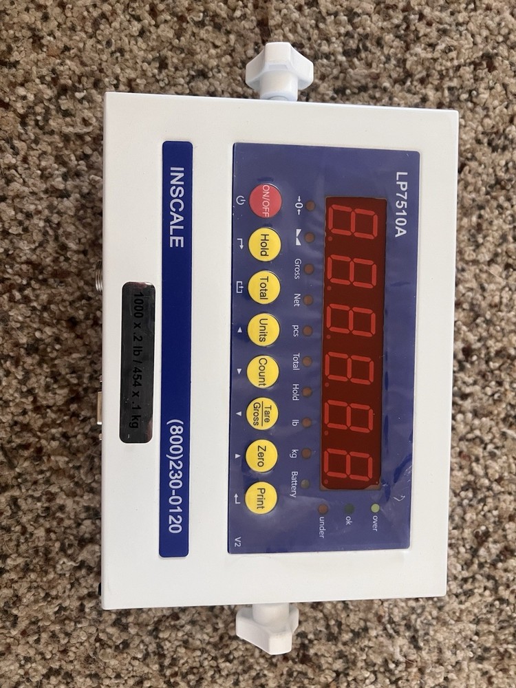 INScale LP7510A Floor Scale Indicator RS232 DC Power Backlit Print Function
