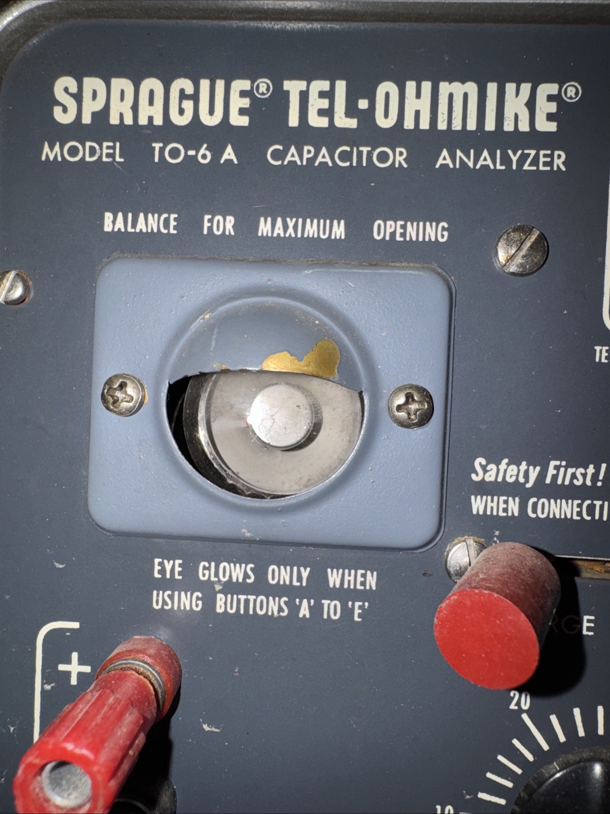 Vintage Sprague TEL-OHMIKE Model TO-6 A Capacitor Analyzer, Untested, Powers On