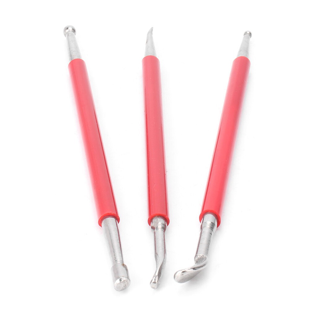 3PCS/Set Leather PMC Craft Modelling Splicing Embossing Spoon & Carving Tool Kit