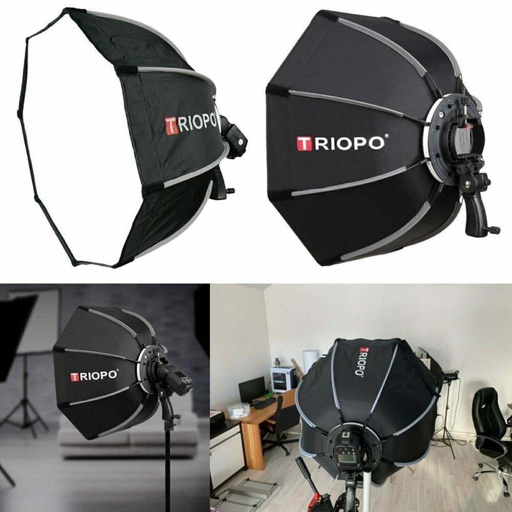 Triopo 65cm Flashlight Handgrip Umbrella Speedlight Flash Octagon Softboxes Box