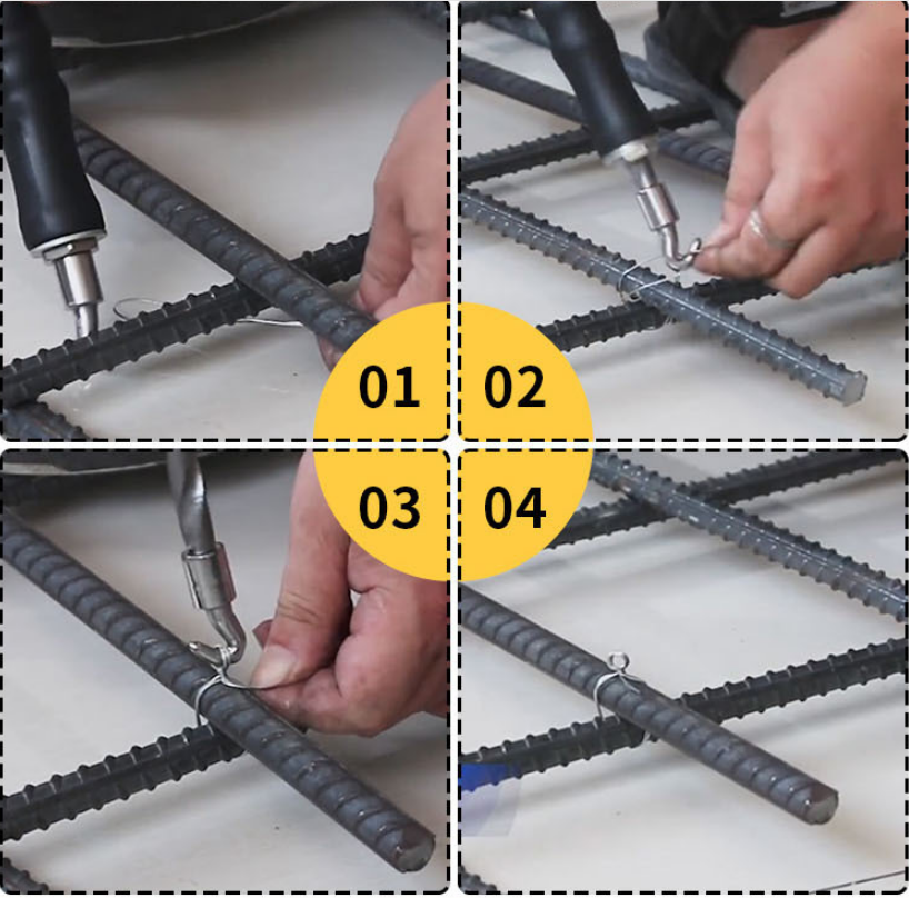 Semi-Automatic Rebar Hook Steel Bar Binding Hook Wire Tying Tools Twister Pull