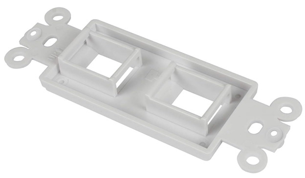 Wall Plate QuickPort Decora Insert for 2-Port Keystone Jack-White