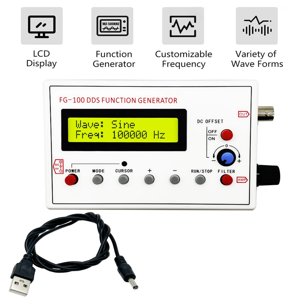 FG-100 DDS Function Signal Generator Frequency Counter 1Hz-500KHz Signal Module
