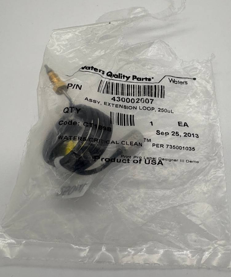Waters Extension Loop Assembly 250 µL 430002007 — OPENED