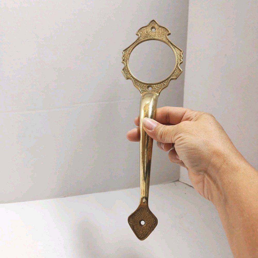 ANTIQUE Vintage BRASS Front Entry DOOR HANDLE Pull 11" Architecturally Beautiful