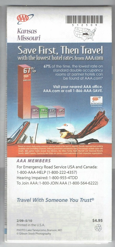 2009 AAA Map Kansas Missouri