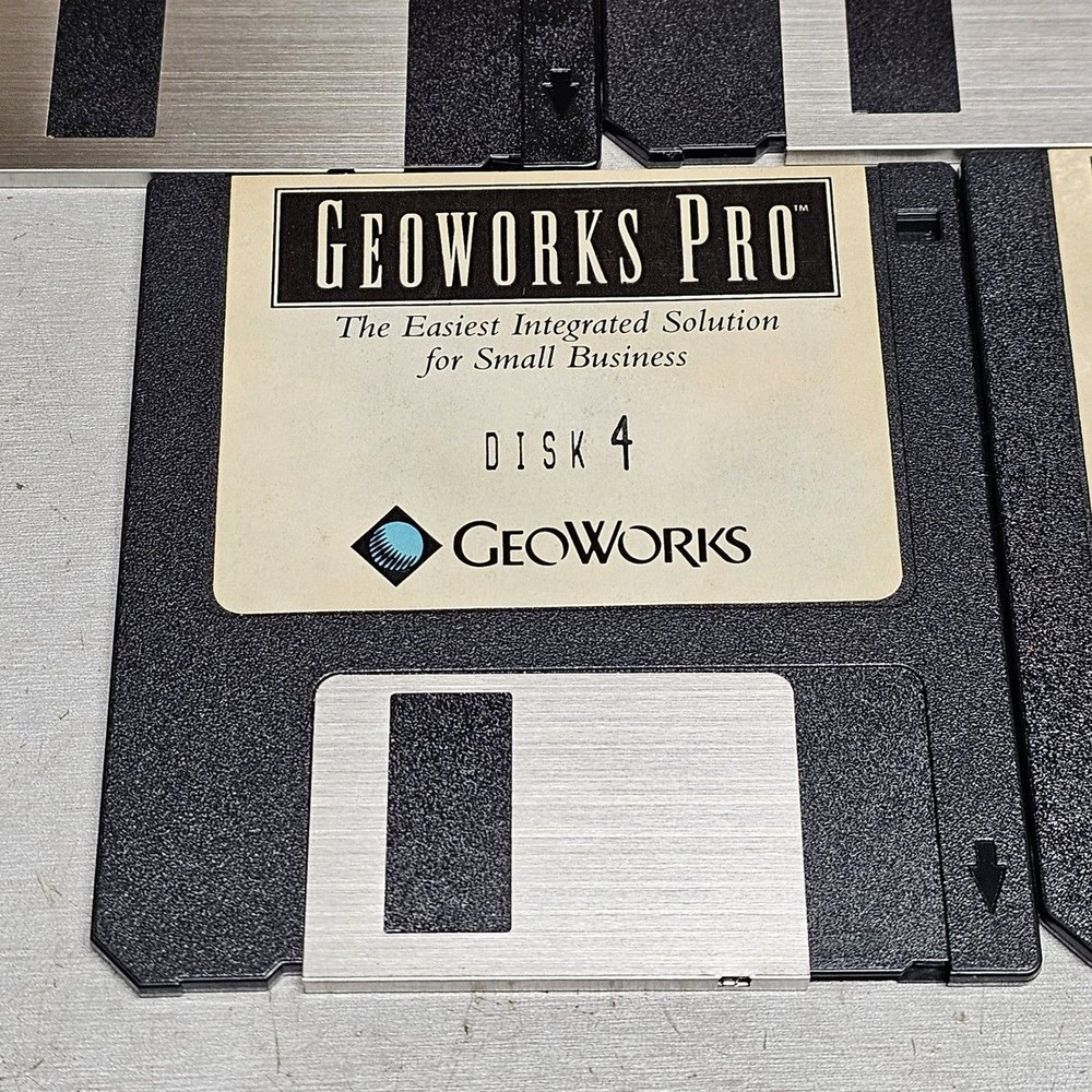 GeoWorks Pro for DOS Vintage Software 5 Floppy Disk Set w/ Manual