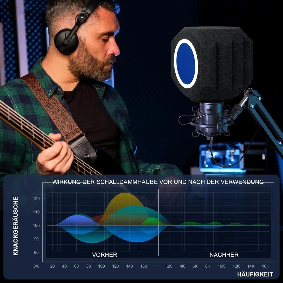 Microphone Wind Shield Pop Filter Isolation Ball, Acoustic for Record...