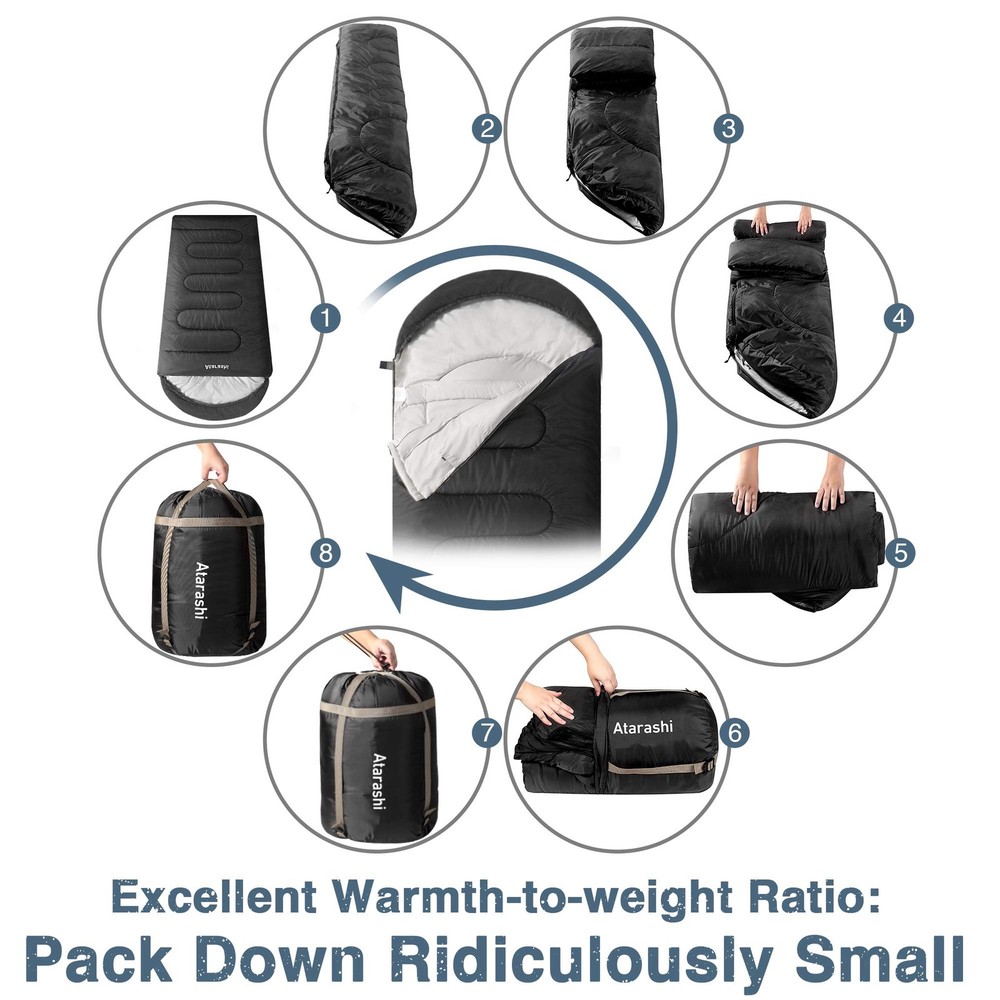 Extra-Large Lightweight Warm Sleeping Bag for Camping, Hiking, Backpacking