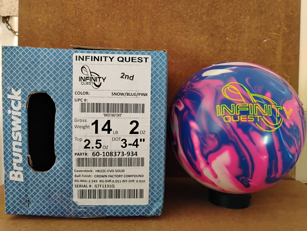 Brunswick Infinity Quest Solid 14 lb bowling ball Undrilled