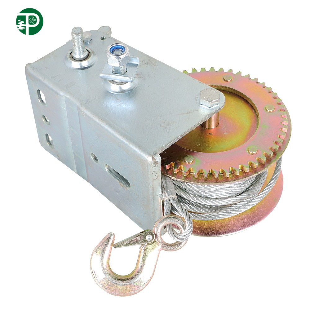 3500lbs Durable Hand Crank Winch For Trailer Hand Winch With Cable NEW